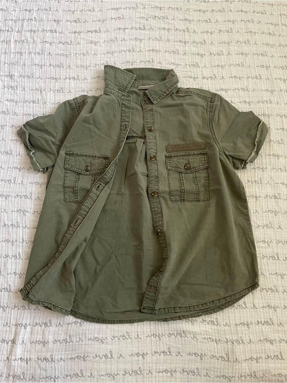 Abound Olive Green Short-Sleeve Button-Down Shirt